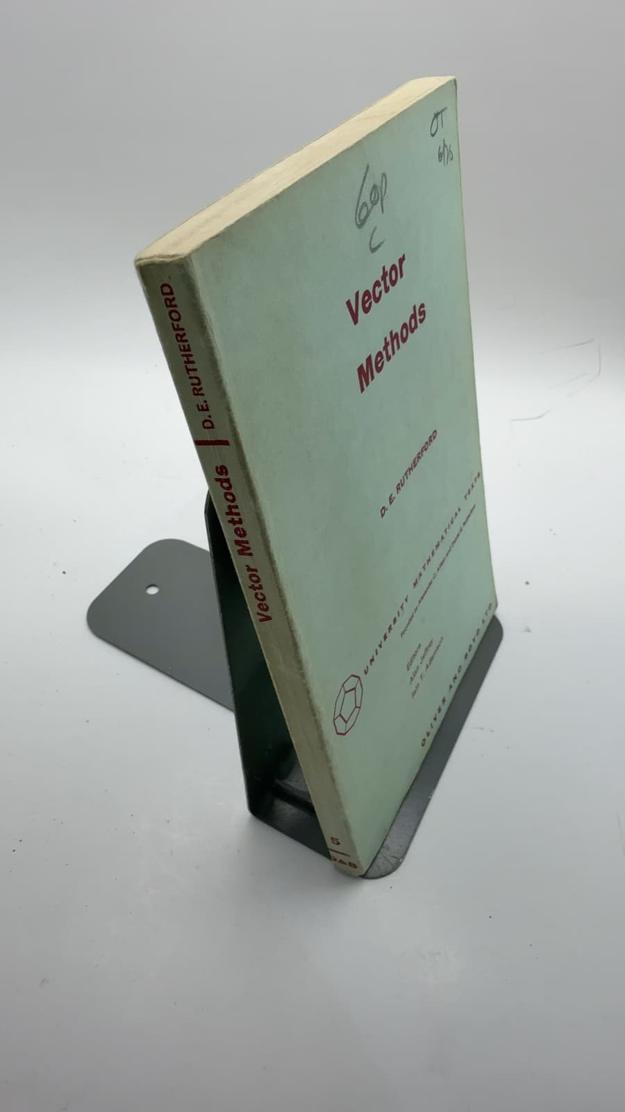 Vector Methods: Applied to Differential Geometry, Mechanics, and Potential Theory by D. E. Rutherford - quarter view showing binding condition