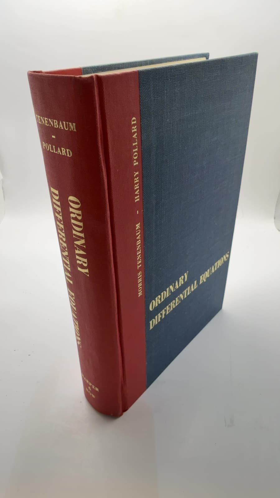 Ordinary Differential Equations by Morris Tenenbaum and Harry Pollard - quarter view showing binding condition