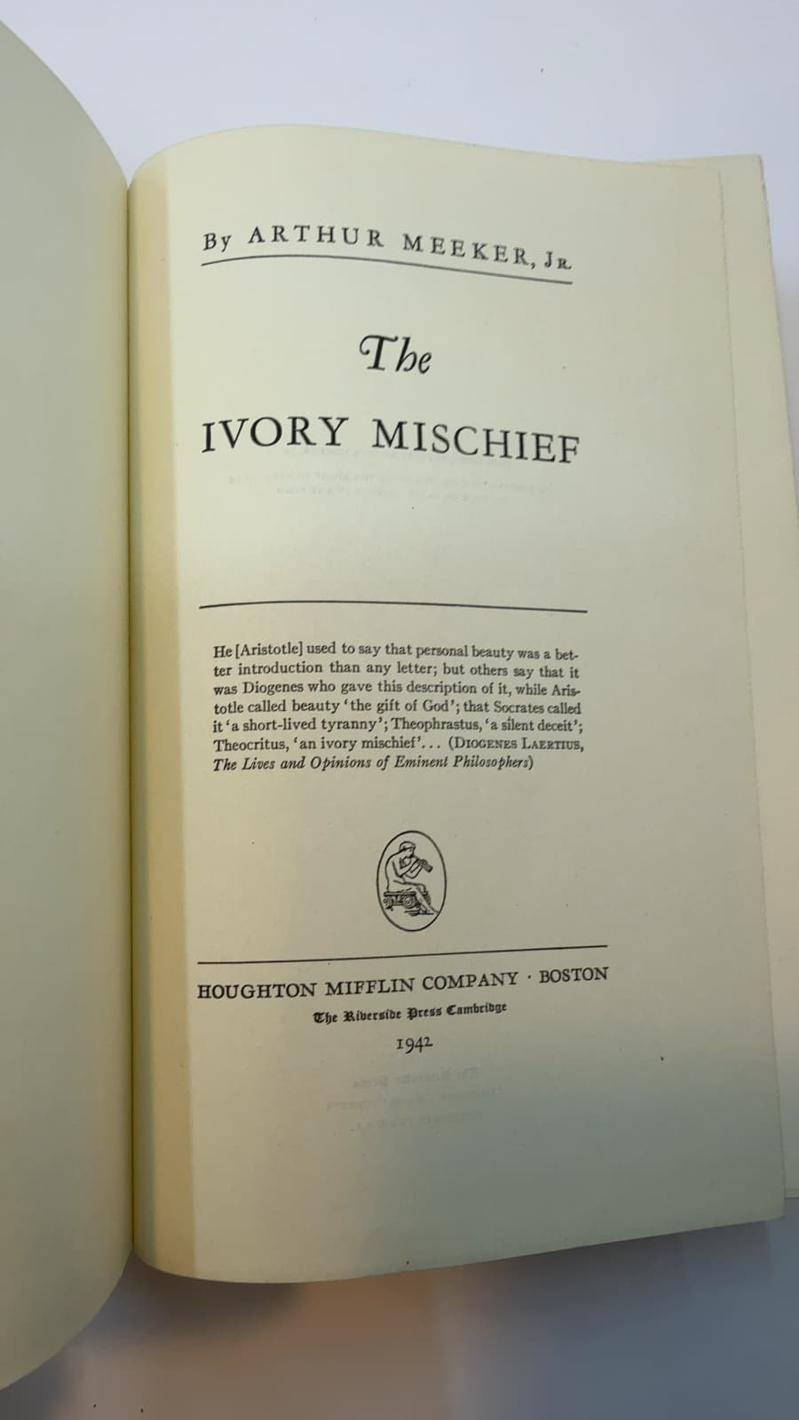 The Ivory Mischief by Arthur Meeker, Jr. - title page