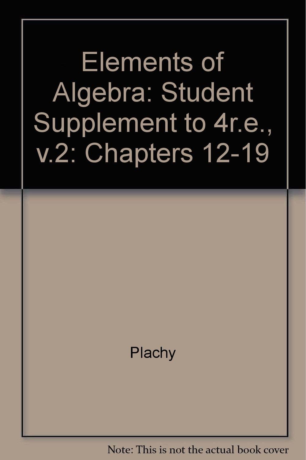Elements of Algebra Plachy, by null