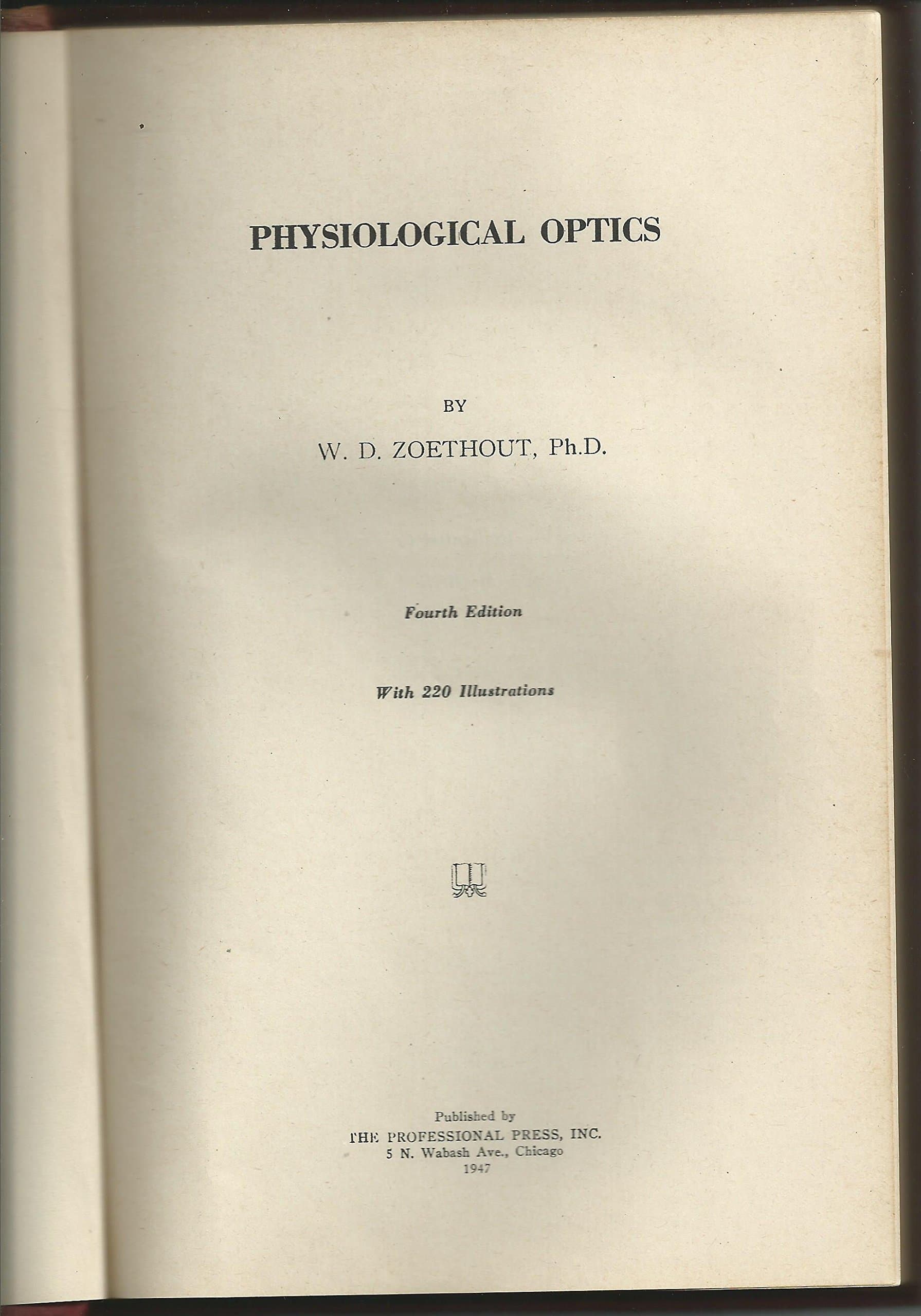 Physiological optics, Zoethout, William Douwes by null