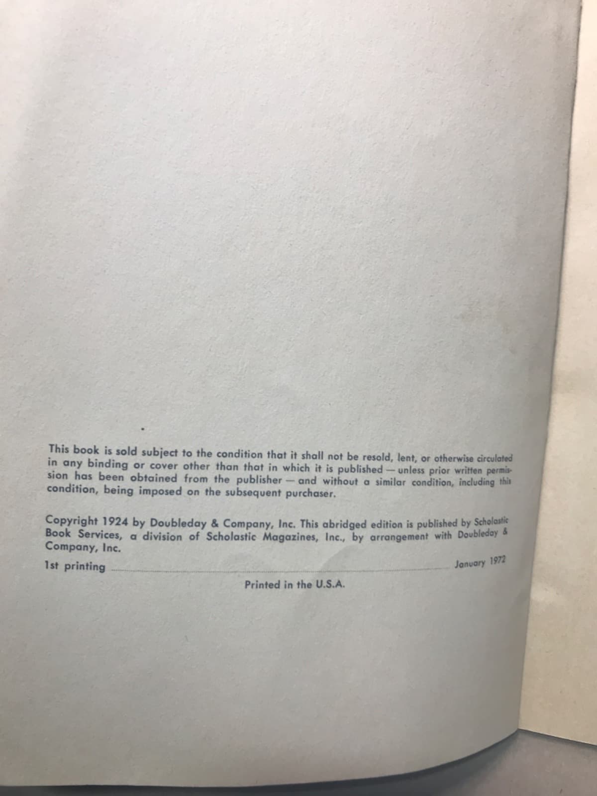 Three Stories From The Poppy Seed Cakes by Margery Clark - copyright page showing 1972 details