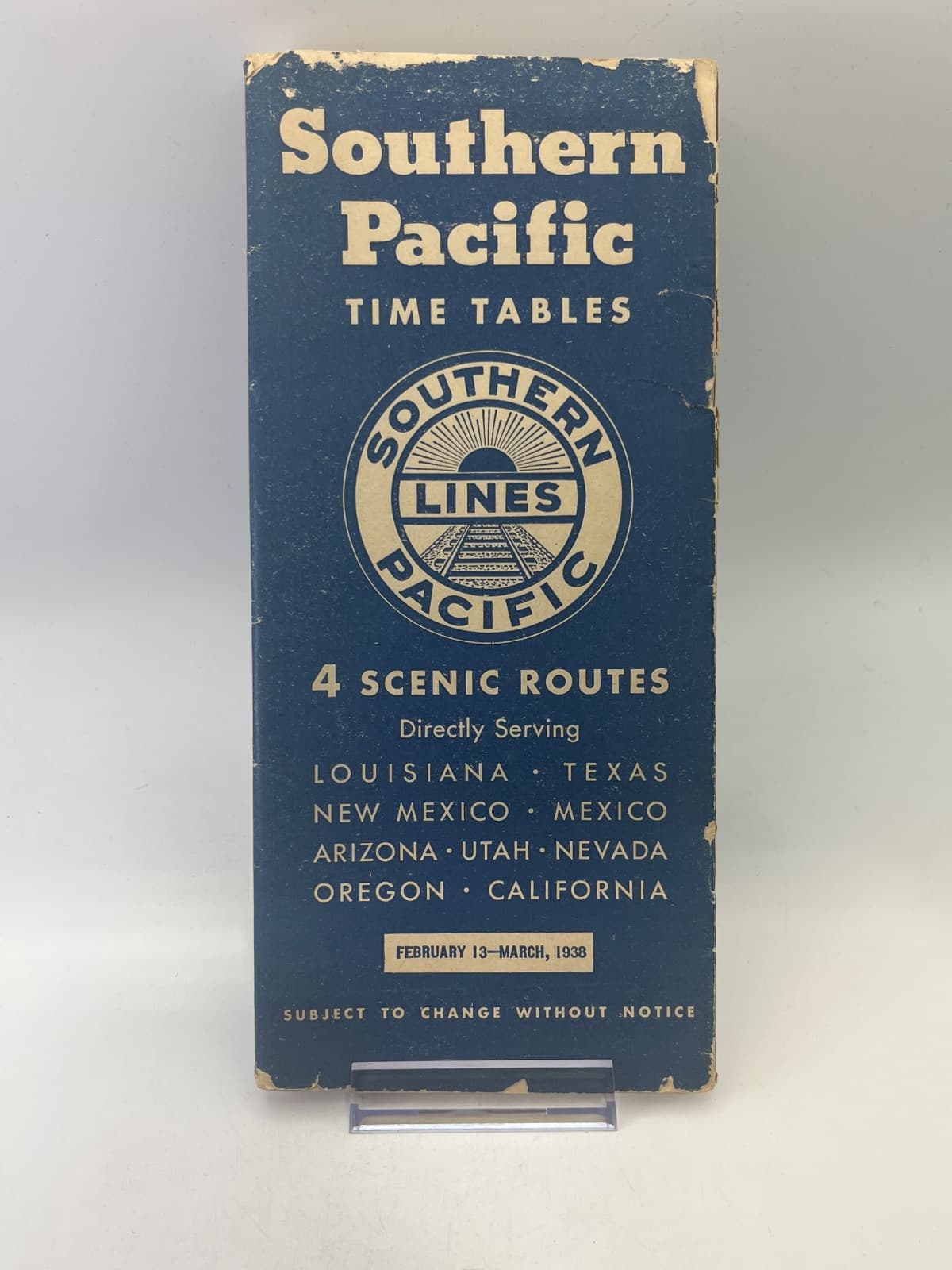 Southern Pacific Time Tables - front cover