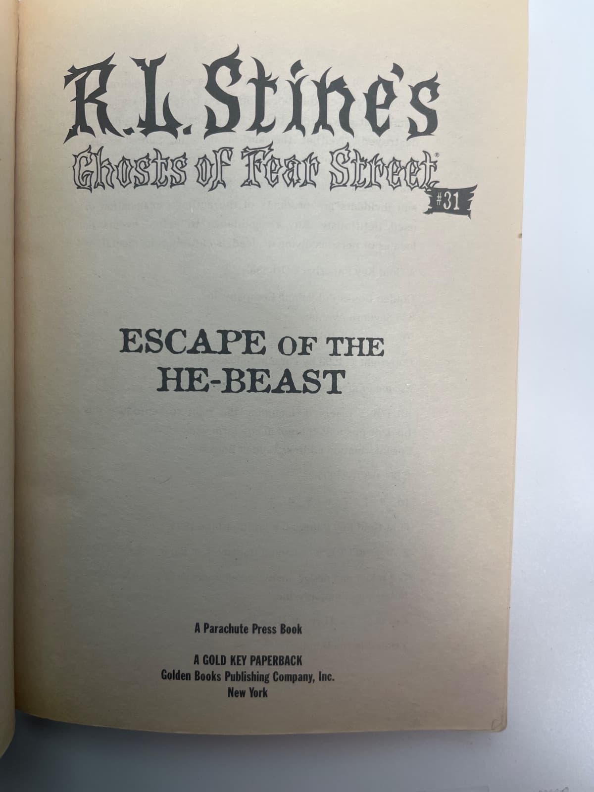 Escape of the He-Beast by Page McBrier - title page