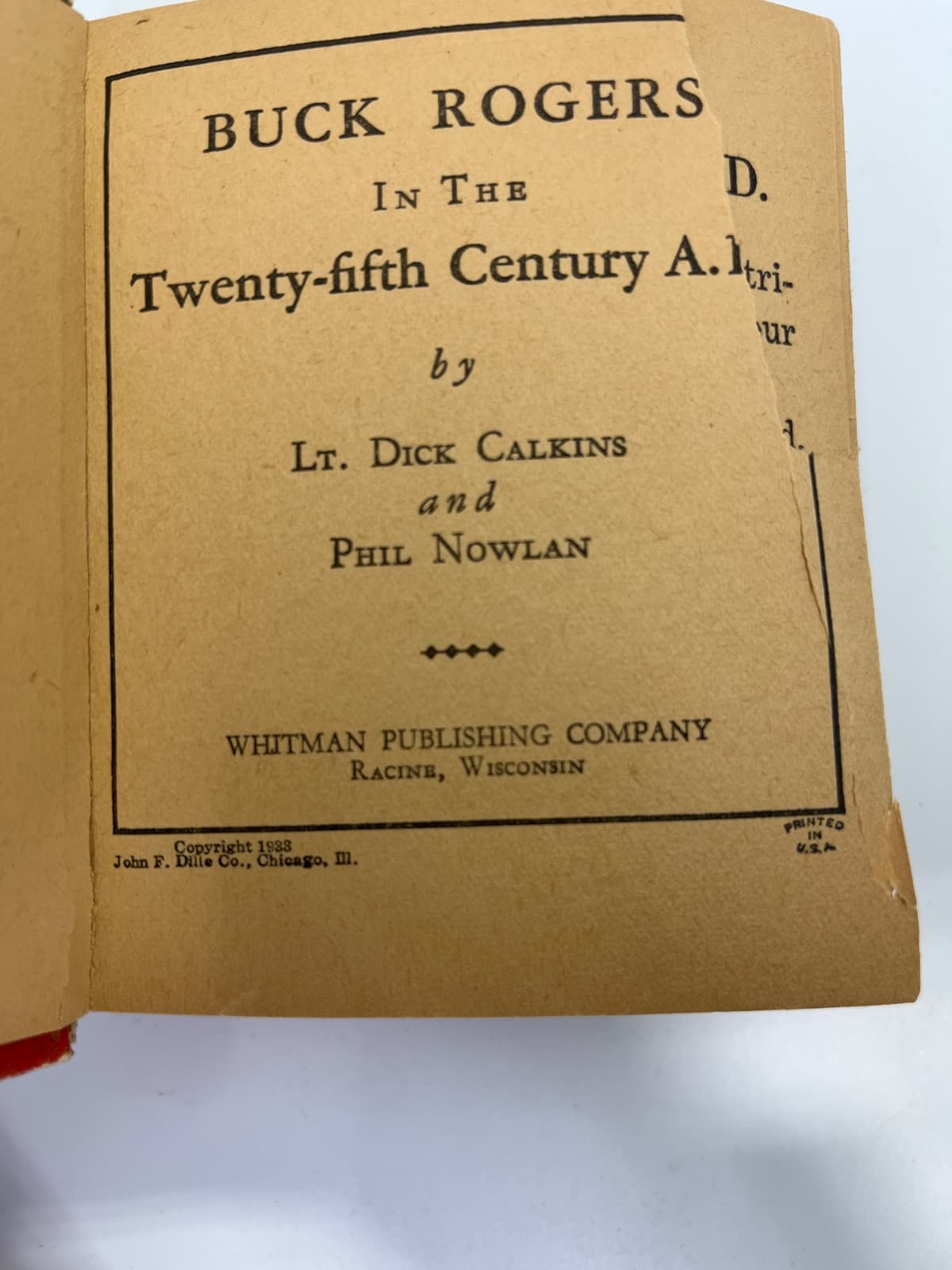 Buck Rogers in the Twenty-fifth Century A.D. - Big Little Book - 1933 by Lt. Dick Calkins and Phil Nowlan - title page
