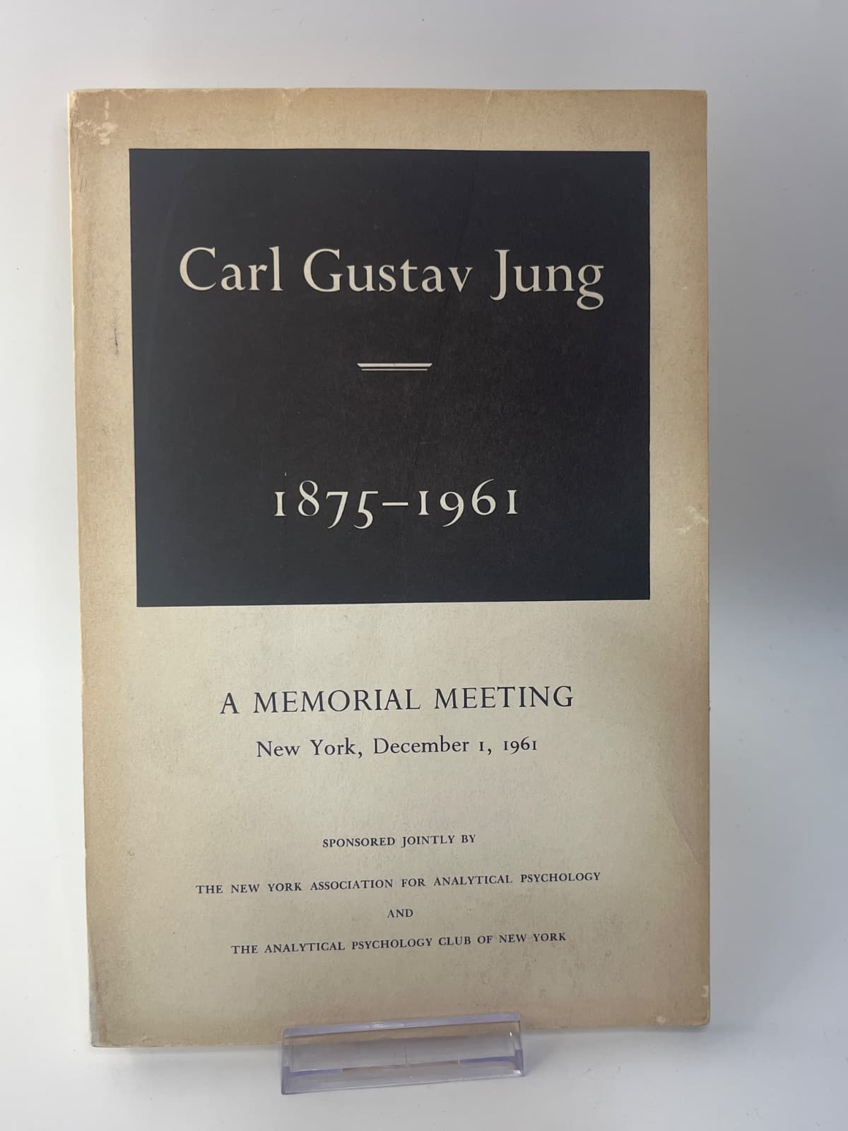 Carl Gustav Jung 1875-1961: A Memorial Meeting by Various - front cover