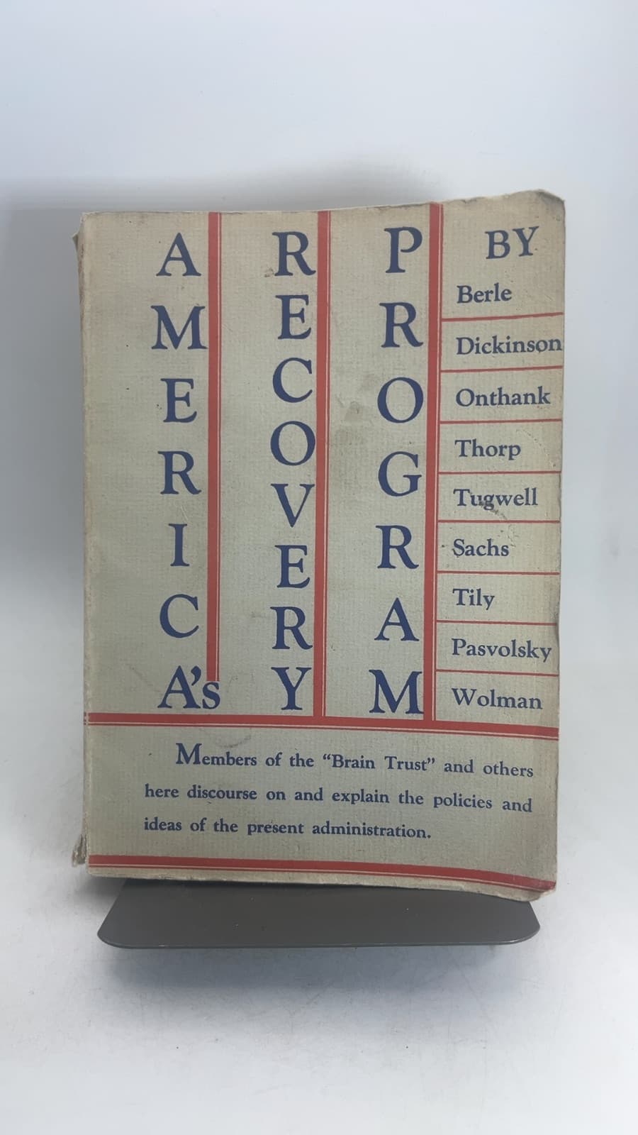 America's Recovery Program by A. A. Berle, Jr., John Dickinson, A. Heath Onthank, Leo Pasvolsky, Alexander Sachs, Herbert J. Tily, Willard L. Thorp, Rexford G. Tugwell, Leo Wolman - front cover