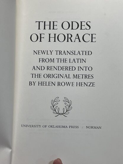 The Odes of Horace [Hardcover] Helen Rowe Henze - Image 3