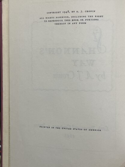 Shannon's Way [Hardcover] A. J. Cronin - Image 4