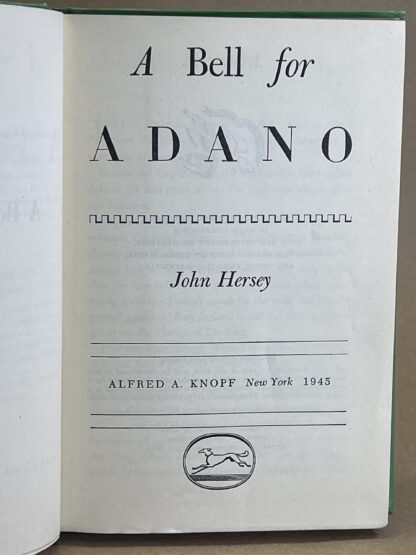 A Bell for Adano [Hardcover] John Hersey - Image 4