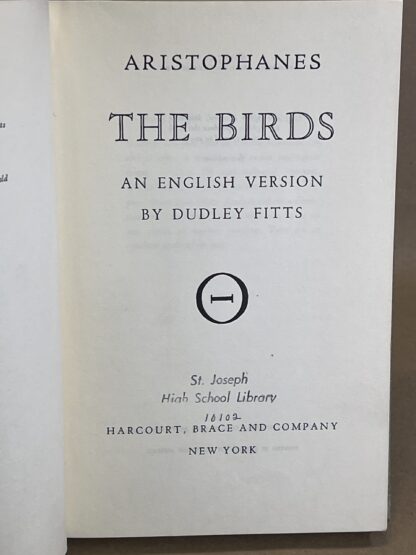 The Birds [hardcover] Aristophanes translated by Dudley Fitts - Image 3