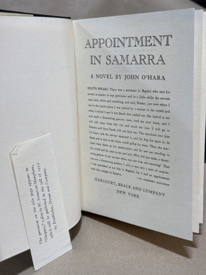 Appointment in Samarra [Hardcover] O'Hara, John - Image 3