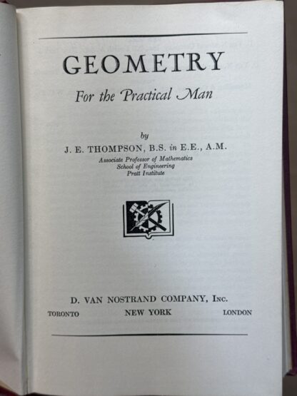 Geometry for the Practical Man (Mathematics for self study) [Hardcover] J. E. Thompson - Image 3