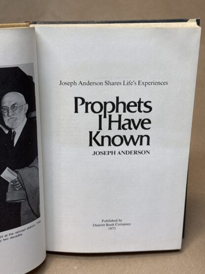 Prophets I have known;: Joseph Anderson shares life's experiences Anderson, Joseph - Image 3