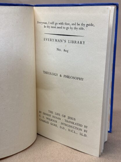 The Life of Jesus [hardcover] Ernest Renan (Everyman's Library No. 805) - Image 3