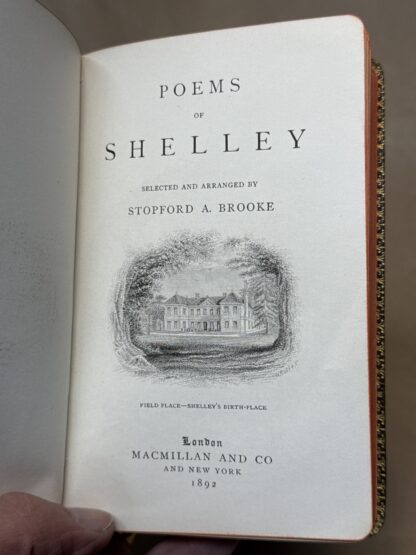 Poems of Shelley [leatherbound] Percy Bysshe Shelley (selected by Stopford A. Brooke) - Image 3