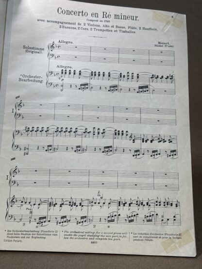 Konzert D moll für Klavier und Orchester [Sheet Music] W. A. Mozart - Image 3