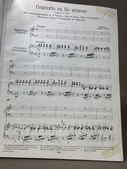 Konzert D moll für Klavier und Orchester [Sheet Music] W. A. Mozart - Image 3