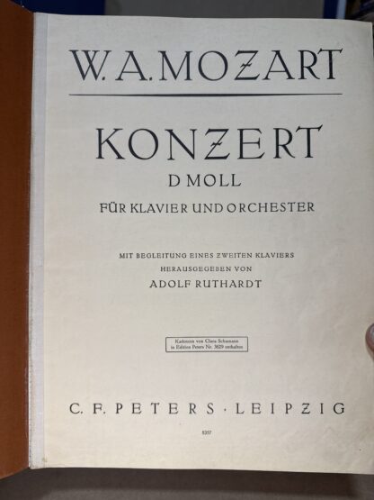 Konzert D moll für Klavier und Orchester [Sheet Music] W. A. Mozart - Image 2