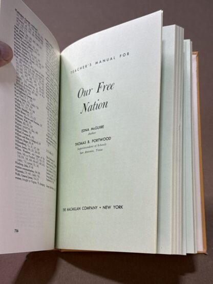 Our Free Nation Teacher's Edition [Hardcover] Edna McGuire 1961 Textbook - Image 8