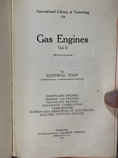 Gas Engines Vol. II [Hardcover] 1925 Intl. Correspondence Schools - Image 2