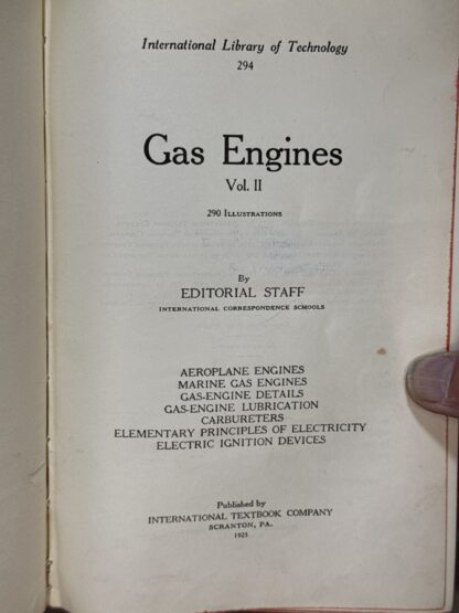 Gas Engines Vol. II [Hardcover] 1925 Intl. Correspondence Schools - Image 2