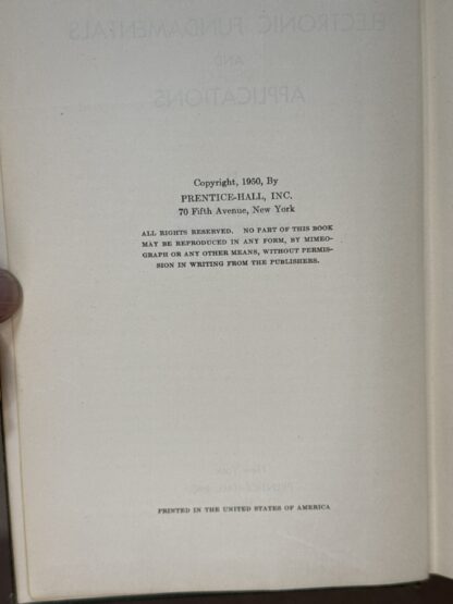 Electronic Fundamentals and Applications [Hardcover] John D. Ryder 1950 - Image 3