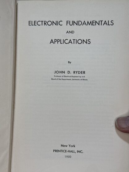 Electronic Fundamentals and Applications [Hardcover] John D. Ryder 1950 - Image 2