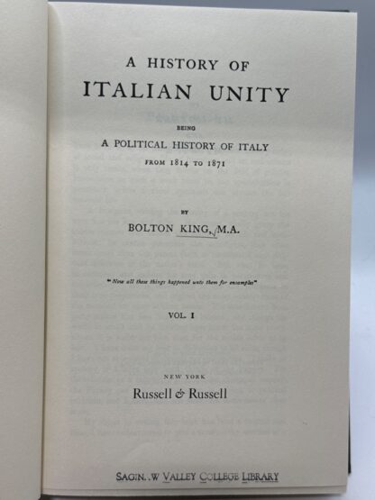 A History of Italian Unity Vol. I - Image 6