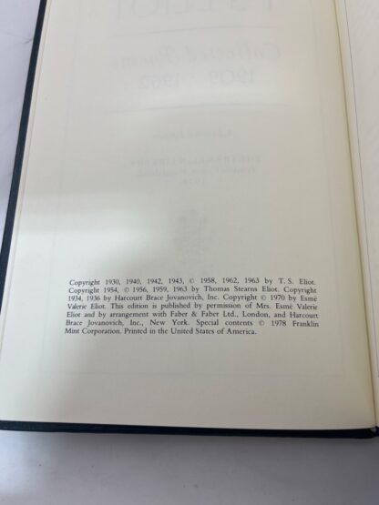 Collected Poems 1909-1962 - T.S. Eliot - The Franklin Library(1978) - Image 3