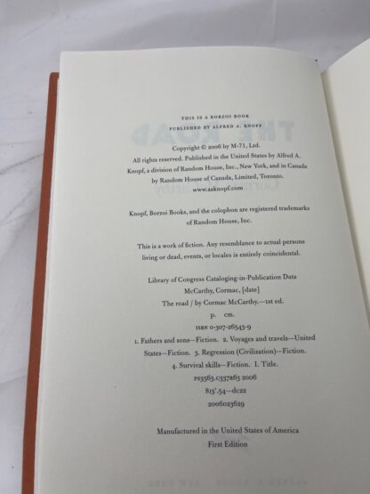 The Road - Cormac McCarthy - 1st Edition - 1st Printing - 2006 - Image 3