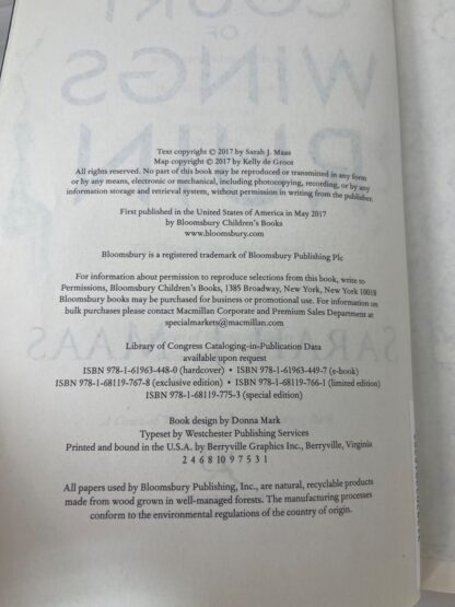 A Court of Wings and Ruin - Maas - Ex Library - 1st edition,1st printing Out of Print - Image 3