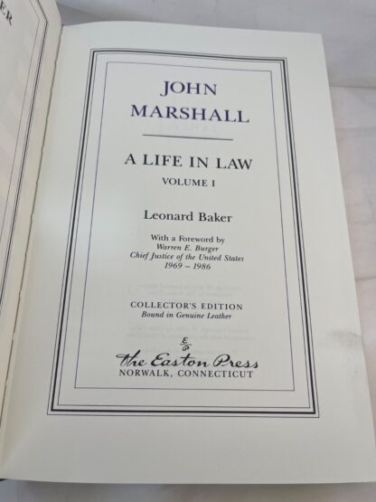 John Marshall: A Life in Law, Volume I Only - Leonard Baker - Easton Press(1990) - Image 2