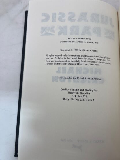 Jurassic Park - Crichton - BCE - MISSING DUST JACKET - Image 3