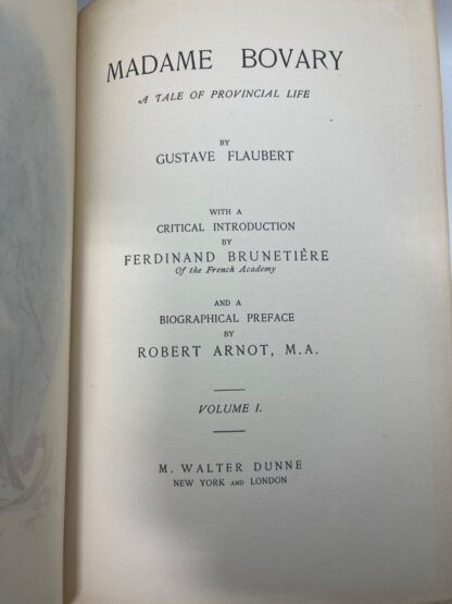 Madame Bovary: A Tale of Provincial Life - Volume 1 - Gustave Flaubert - 1904 - ANTIQUE - Image 2