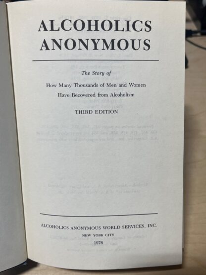 Alcoholics Anonymous - 3rd Edition(1990,36th Printing) - Image 2