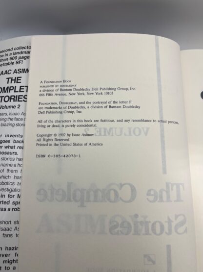 The Complete Stories Volume 2 - Isaac Asimov - HARDCOVER(1992) - Image 3