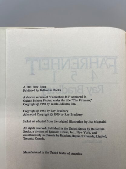 Fahrenheit 451 - Ray Bradbury - Book Club Edition(1979) - Image 3