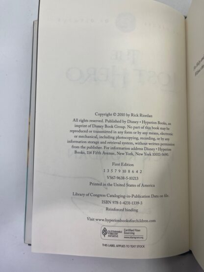The Heroes of Olympus: The Lost Hero - FIRST EDITION - SIGNED - Image 6