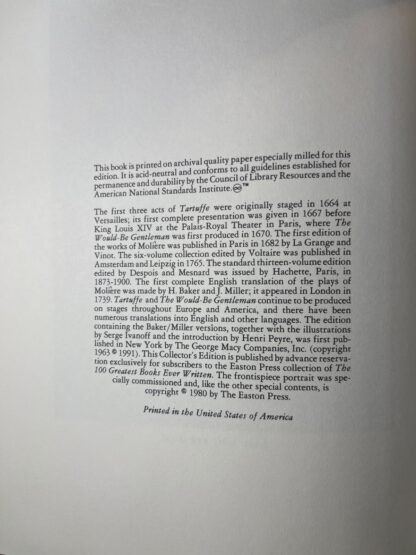 Two Plays By Moliere - Tartuffe & The Would-Be Gentleman - Easton Press - Image 3