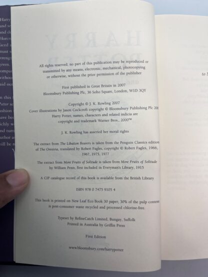 Harry Potter and the Deathly Hallows - FIRST EDITION - BLOOMSBURY - Image 9