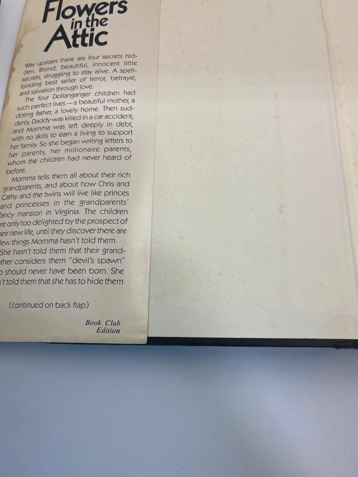 Flowers in the Attic - Book Club Edition - Water Damage - Image 6