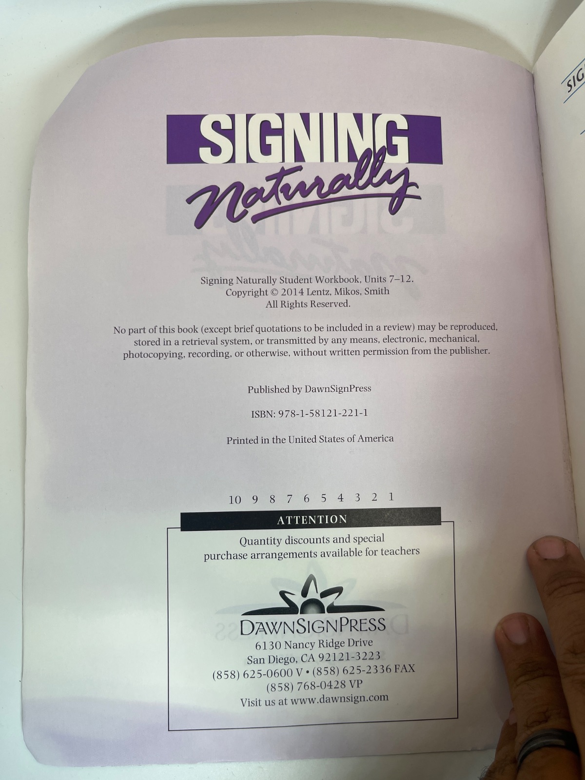 Signing Naturally Student Workbook, Units 7-12 w CDs - Image 8