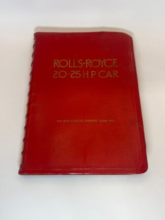 Rolls-Royce 20-25 H.P. Car Owner's Manual 1964 - WATER DAMAGE - Cover