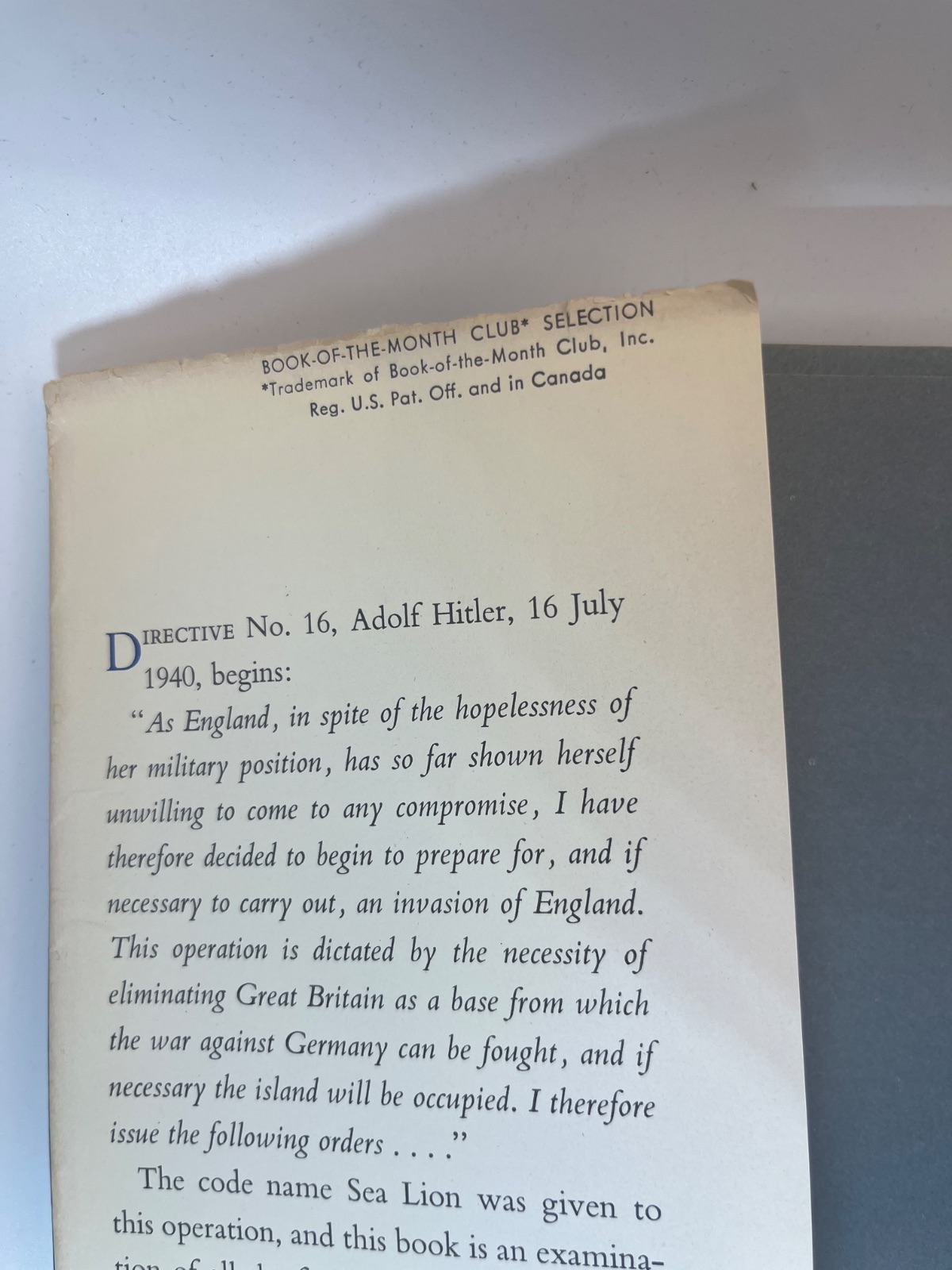 Operation Sea Lion - Book of the Month Club Edition - Image 6