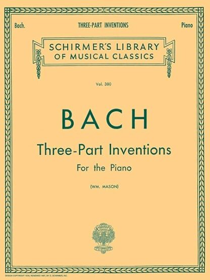 15 Three-Part Inventions: Schirmer Library of Classics Volume 380 Piano Solo, arr. Mason