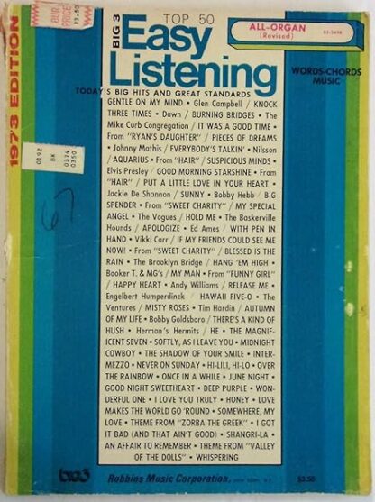 Big 3 Top 50 Easy Listening 1971 All-Organ