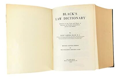 Black's Law Dictionary Definitions of the Terms and Phrases of American and English Juriprudence, Ancient and Modern Revised Fourth Edition - Image 4