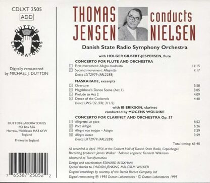 Carl Nielsen: Flute Concerto / Clarinet Concerto / Maskarade, excerpts (Thomas Jensen conducts Nielsen, Volume 2) - Image 3