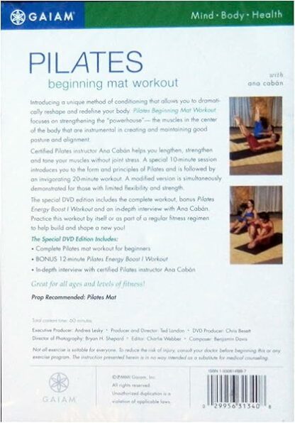 Pilates Beginning Mat Workout special edition exercise DVD fitness [DVD] - Image 3